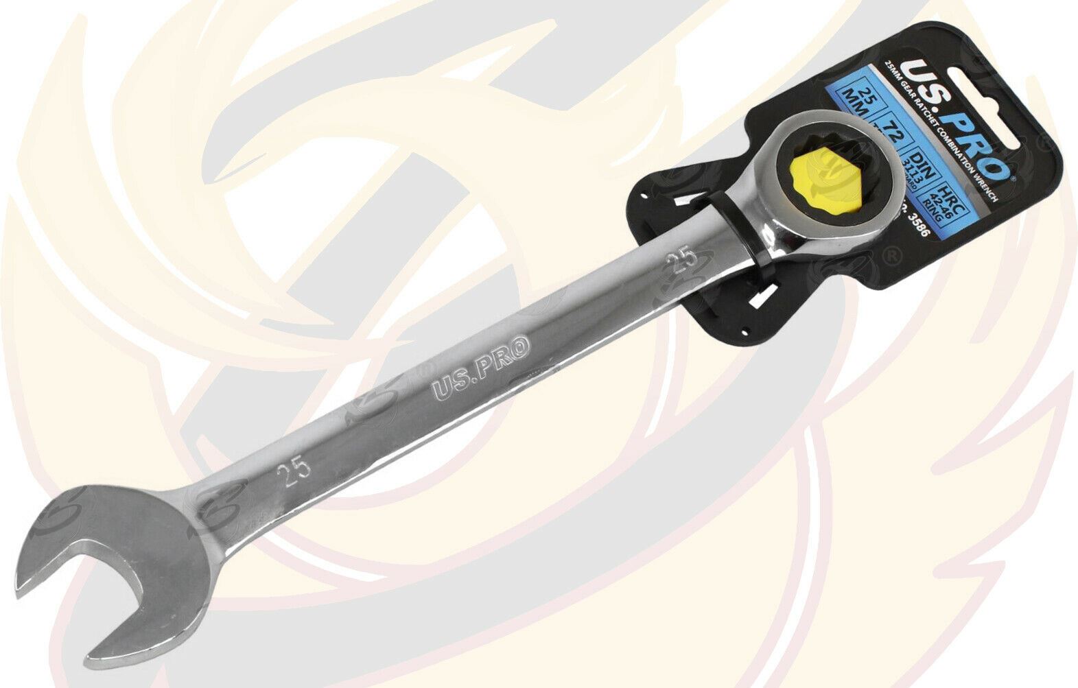 US PRO 25MM 72 TOOTH RATCHET SPANNER