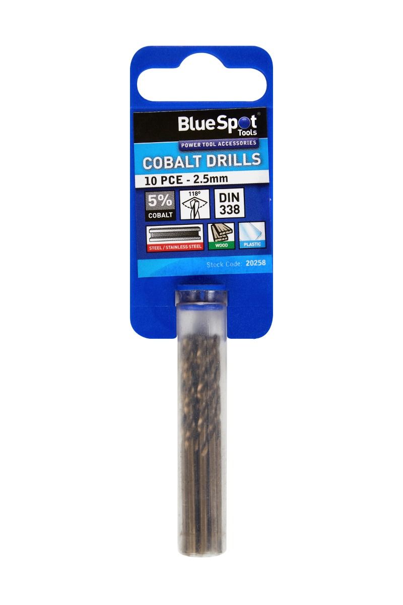 BlueSpot 10 Piece 2.5mm Cobalt Drill Bit Set ( 20258 )