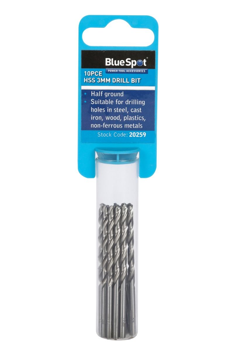 BlueSpot 10 Piece 3mm HSS Drill Bit Set ( 20259 )