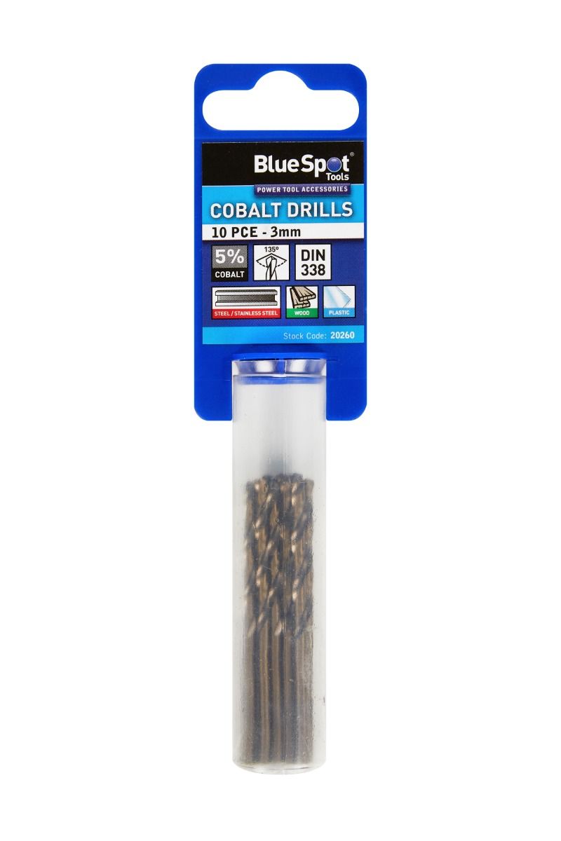 BlueSpot 10 Piece 3mm Cobalt Drill Bit Set ( 20260 )