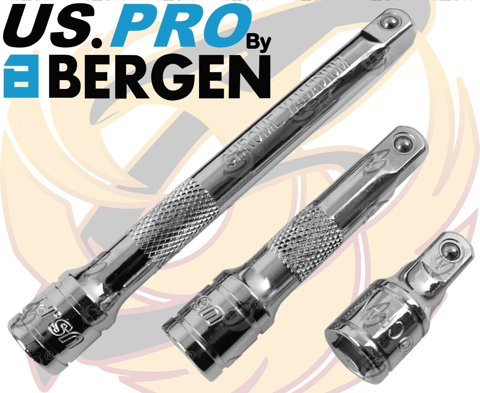 US Pro 6 Piece 3/8" Drive Extension Bars 38mm - 300mm 4138