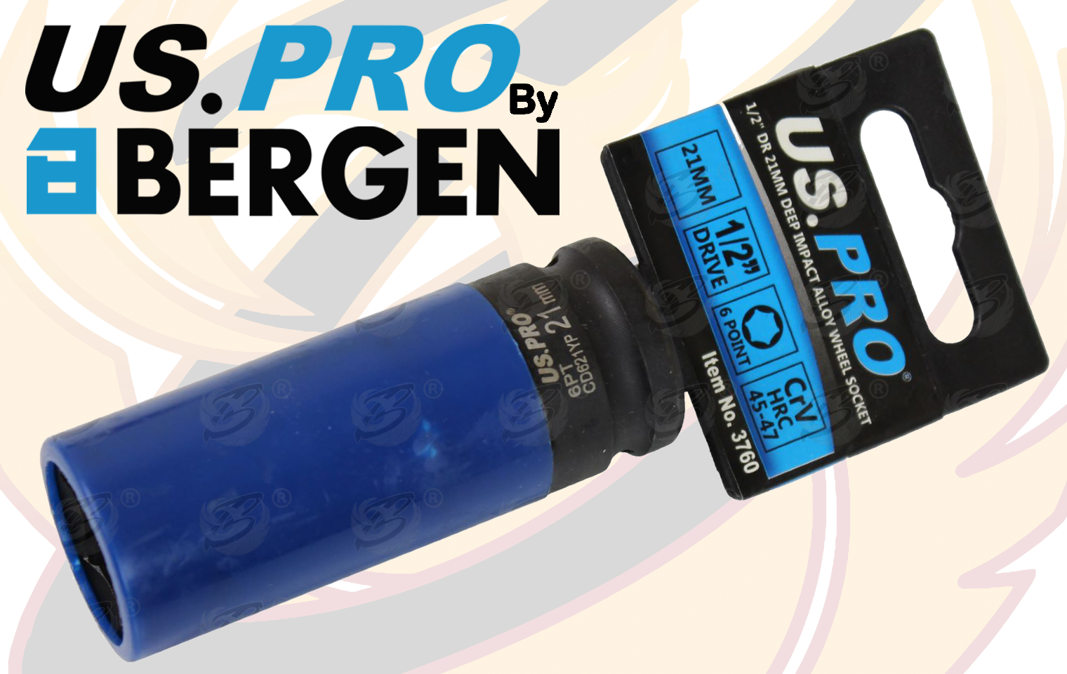US Pro 21mm 1/2" Drive 6 Point Deep Impact Alloy Wheel Nut Socket ( 3760 )