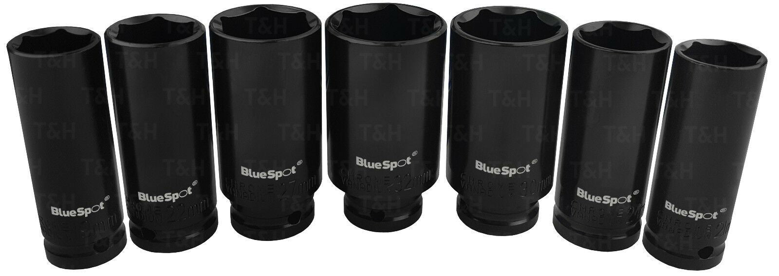 BLUESPOT 13PCS 1/2" DRIVE 6 POINT DEEP IMPACT SOCKETS 13MM - 32MM