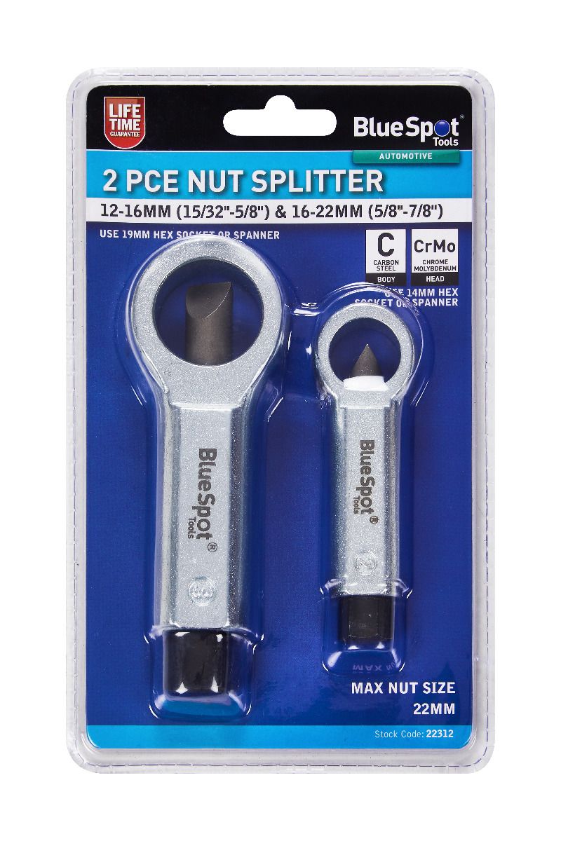 BlueSpot 2 Piece Nut Splitter 12-16mm (15/32"-5/8") & 16-22mm (5/8"-7/8") ( 22312 )