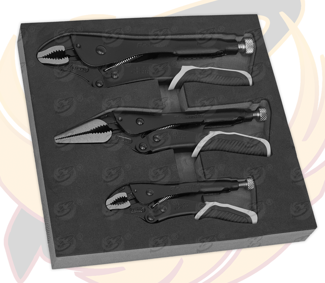 Sealey 3 Piece Locking Plier Set ( Premier Black Series ) ( AK6863B )
