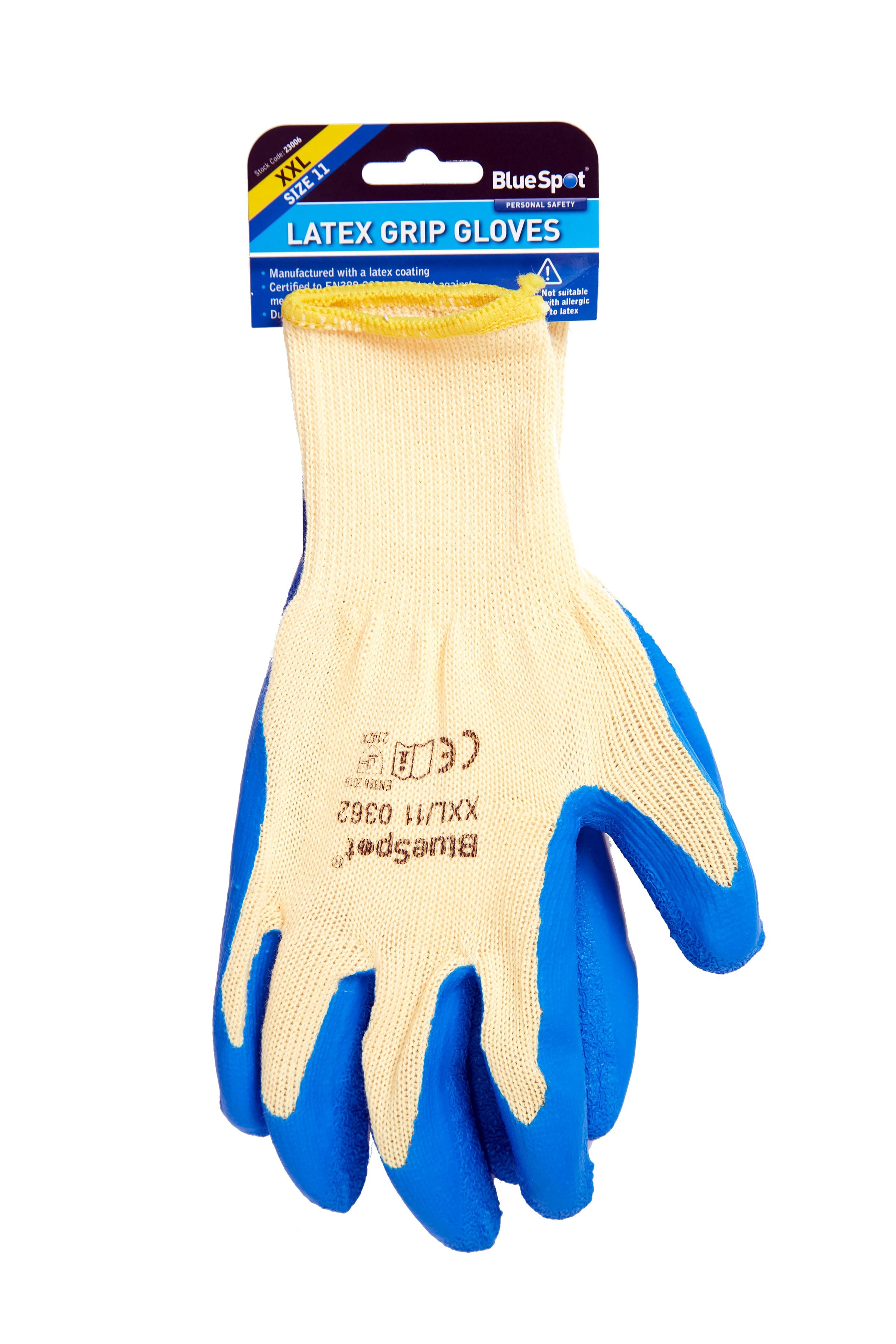 BlueSpot Latex Grip Gloves ( XX Large ) 23006