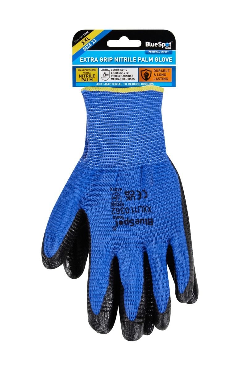 BlueSpot Extra Grip Nitrile Palm Gloves ( XX Large ) 23048