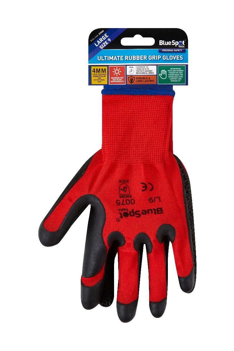 BlueSpot Ultimate Rubber Grip Gloves ( Large ) 23060