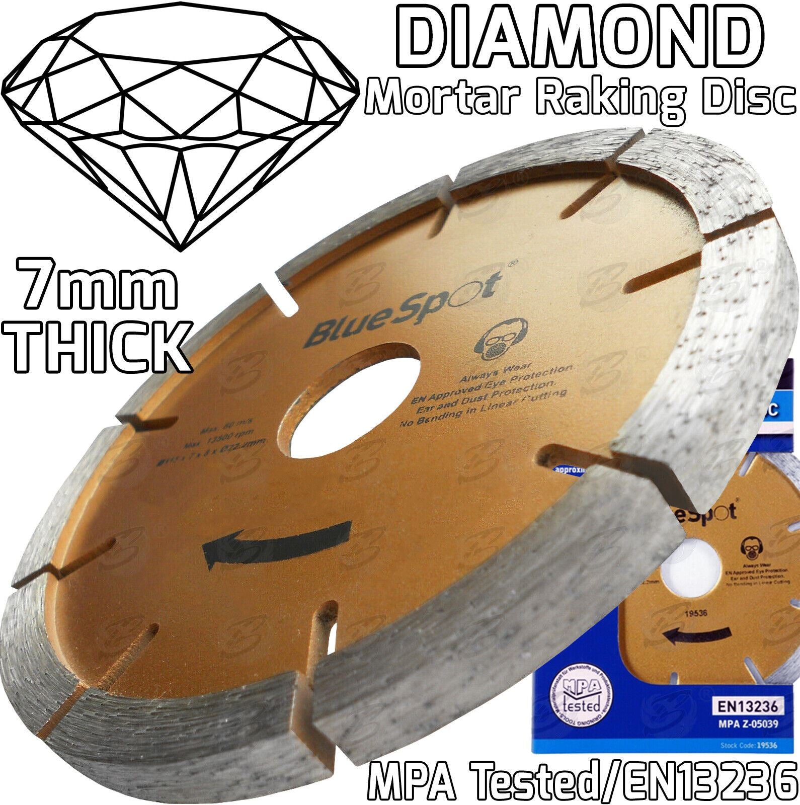 BlueSpot 4.5" ( 115mm ) Diamond Mortar Raking Disc ( x 1 ) 19536 ( x 1 )