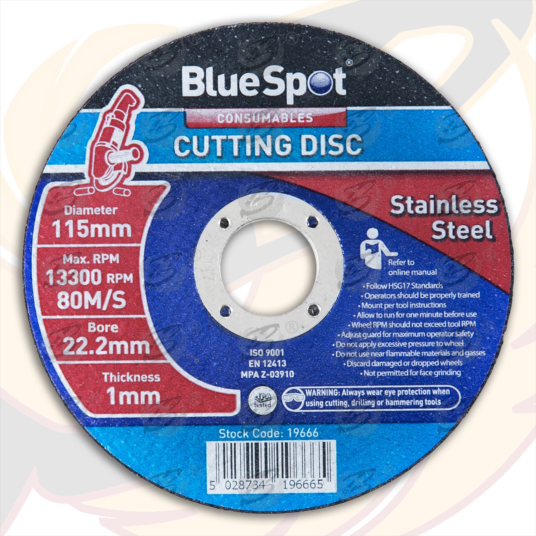 BLUESPOT 1MM THICK STAINLESS STEEL CUTTING DISCS ( X 600 DISCS )