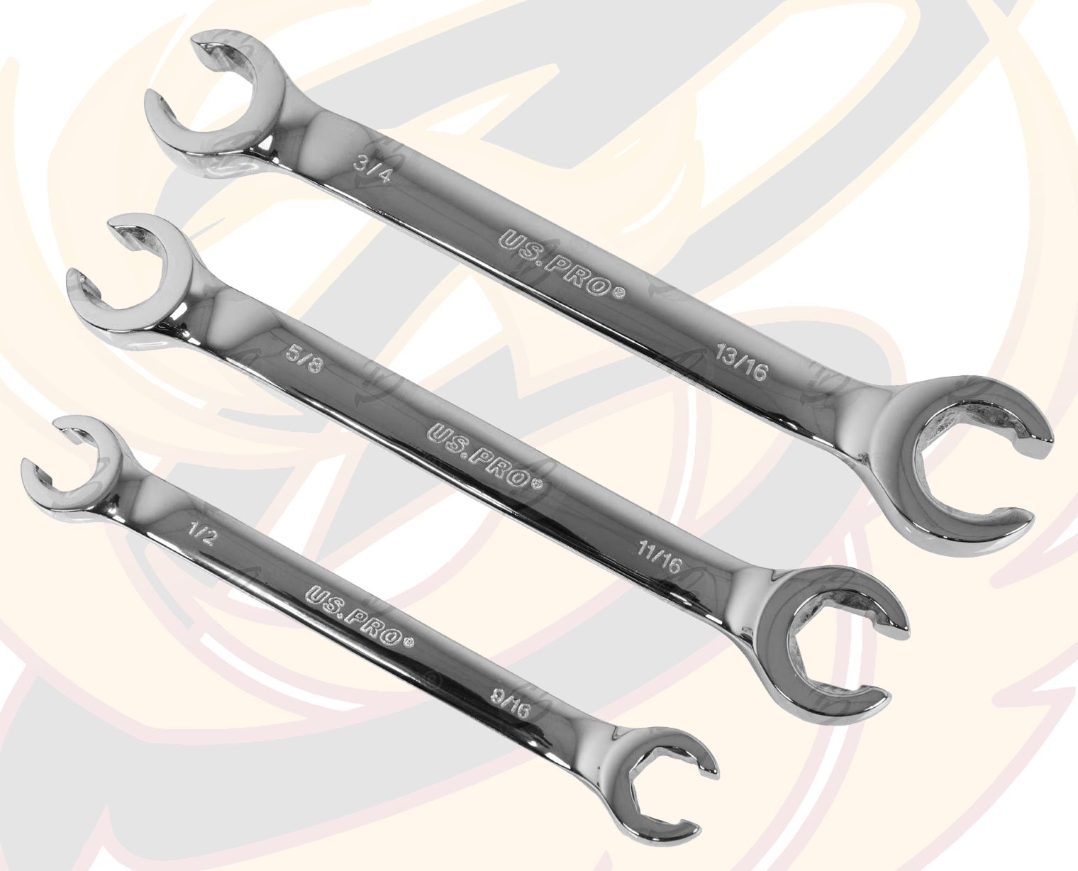 US PRO 6PCS 6 POINT SAE FLARE NUT SPANNER SET 1/4" - 1"