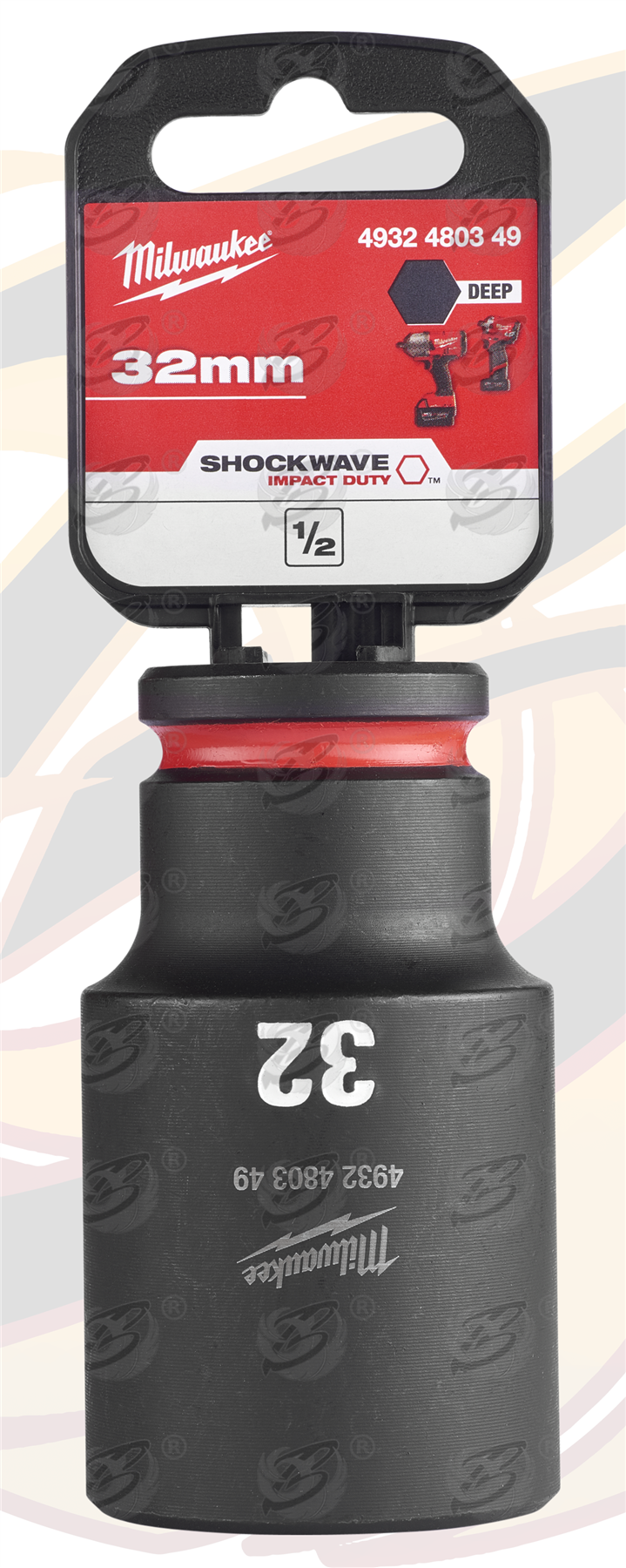 Milwaukee 32mm 1/2" Drive 6 Point Deep Impact Socket ( Single ) ( 4932480349 )