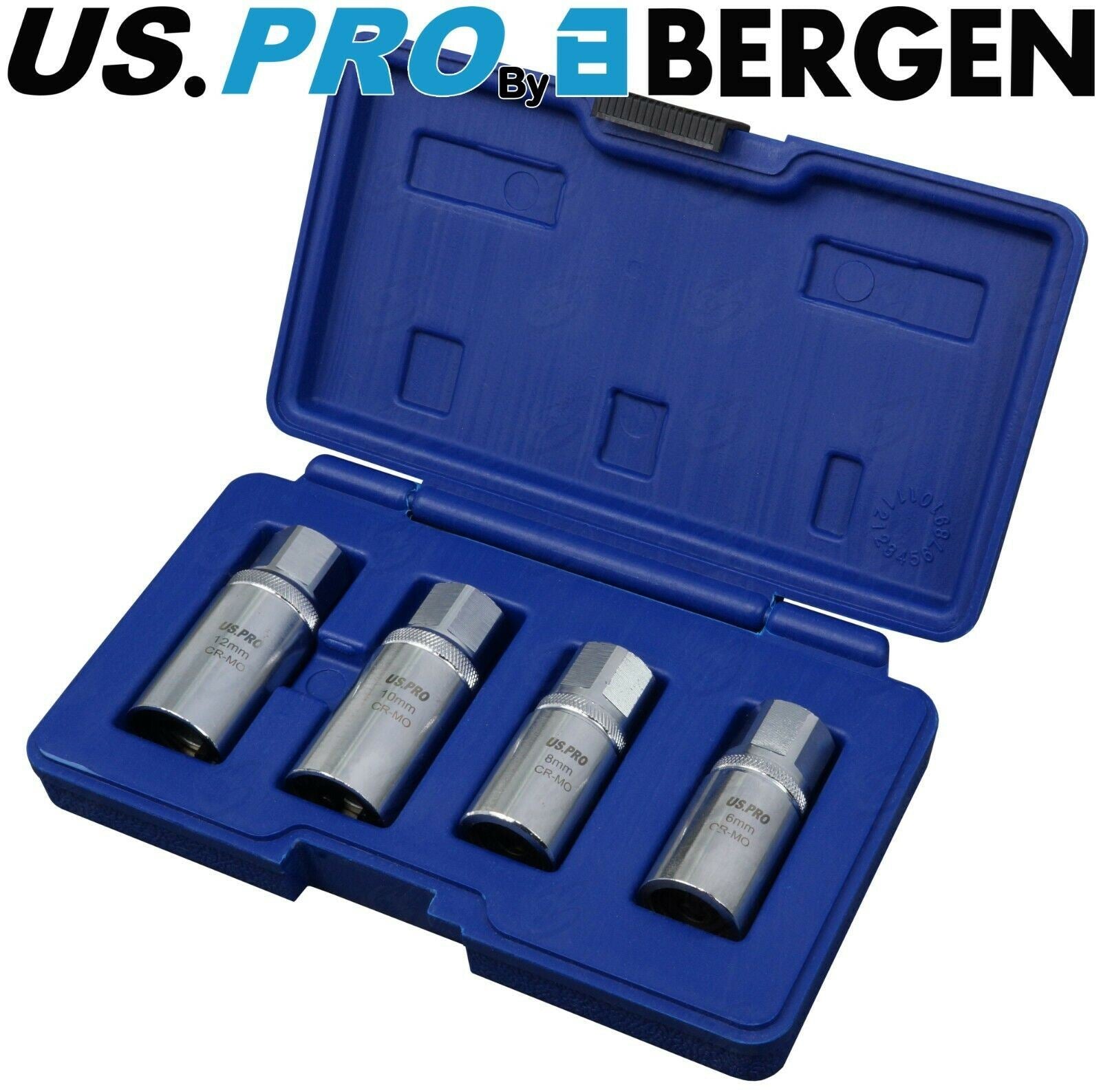 US PRO 4PCS 1/2" DRIVE ROLLER TYPE STUD EXTRACTORS 6MM - 12MM