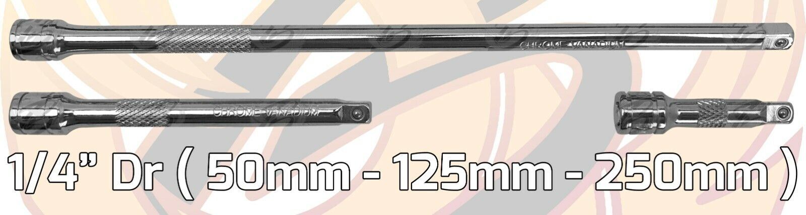 BlueSpot 9 Piece 1/4" & 3/8" & 1/2" Drive Extension Bars 50mm - 250mm 02085