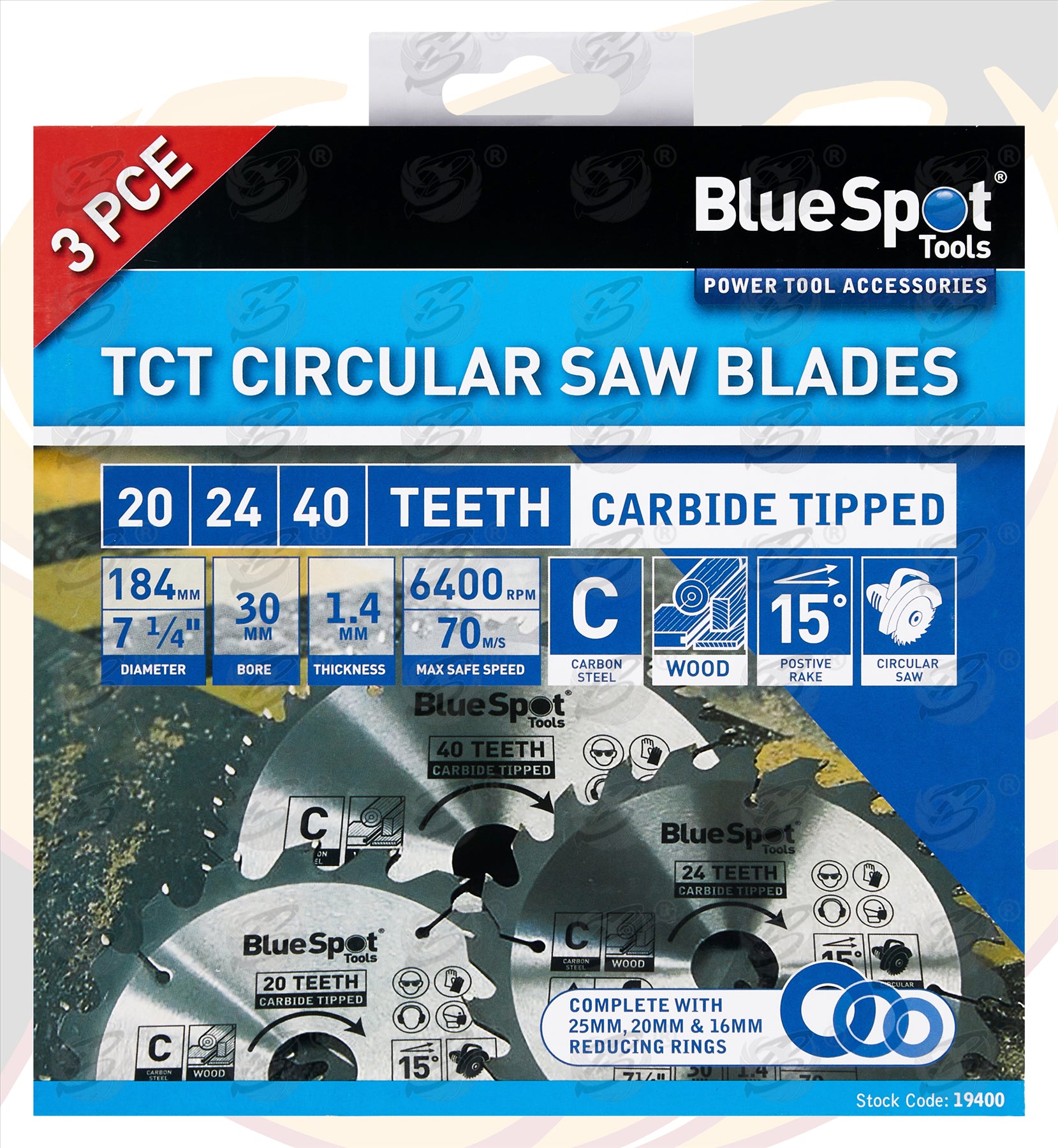 BLUESPOT CIRCULAR SAW BLADE 184MM x 30MM ( 20T & 24T & 40T ) ( TCT BLADES )