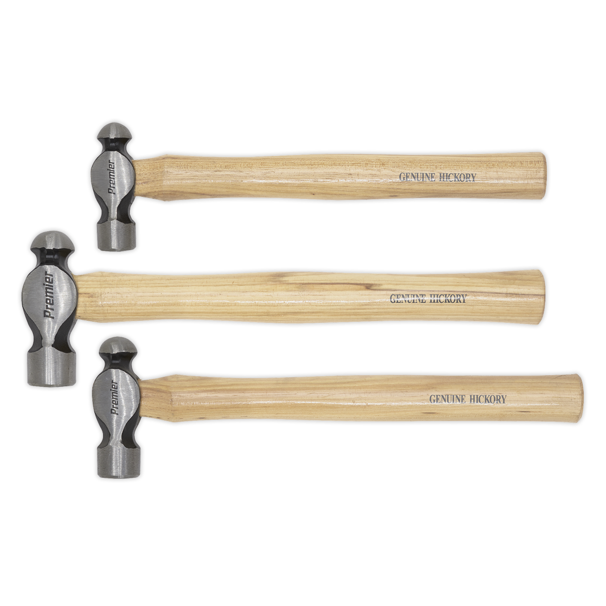 Sealey 3 Piece Hickory Handle Ball Pein Hammers AK203