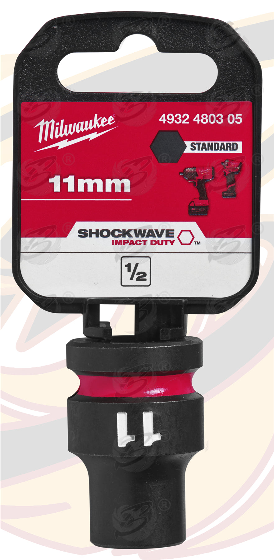 MILWAUKEE 11MM 1/2" DRIVE 6 POINT SHALLOW IMPACT SOCKET ( SINGLE )