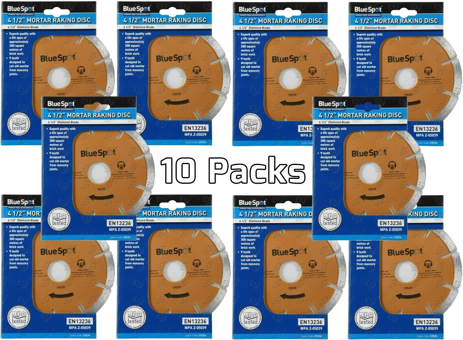 BLUESPOT 4.5" ( 115MM ) DIAMOND MORTAR RAKING DISC ( x 10 )