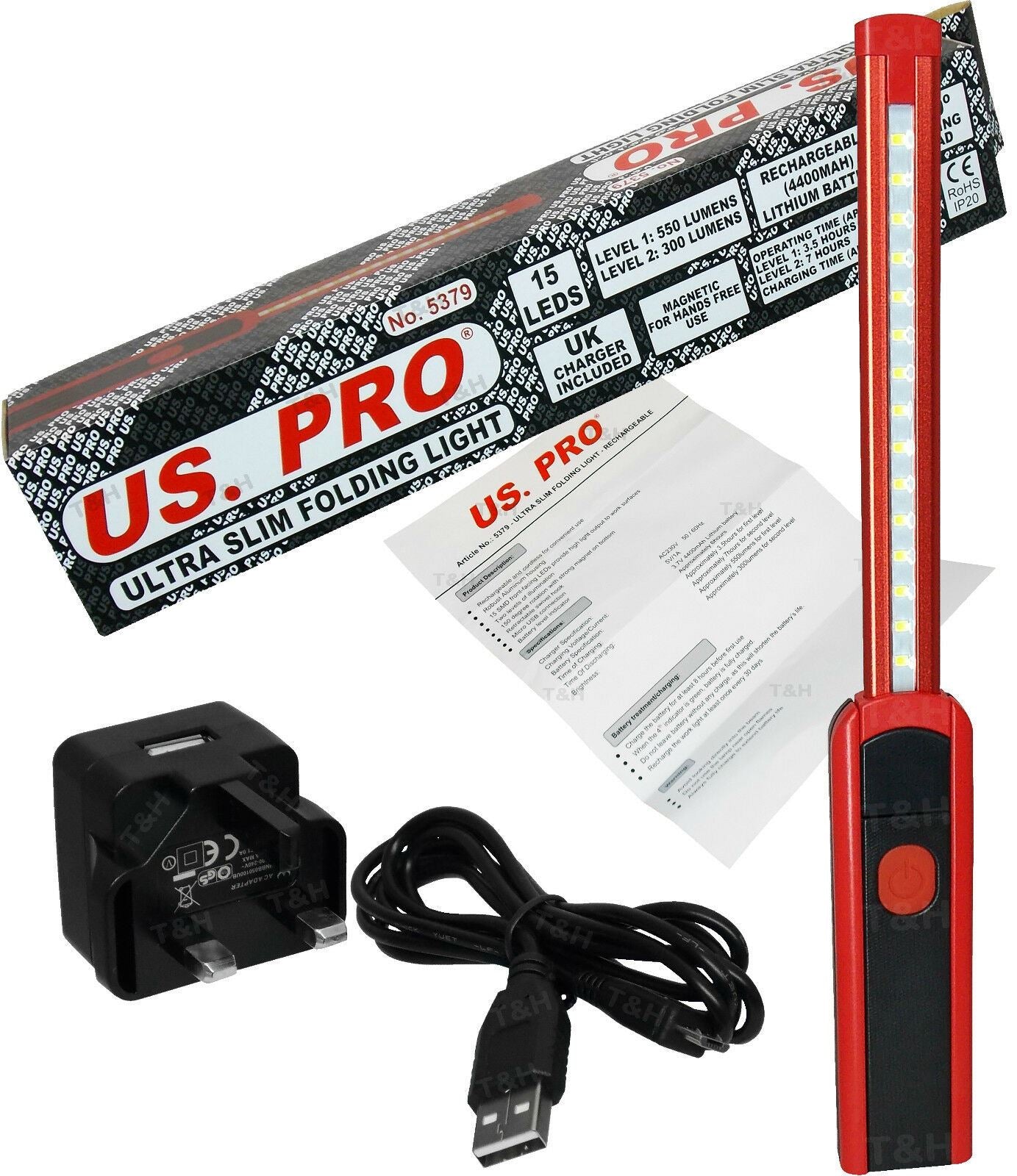 US PRO RECHARGEABLE LI - ION COB LED WORKLIGHT