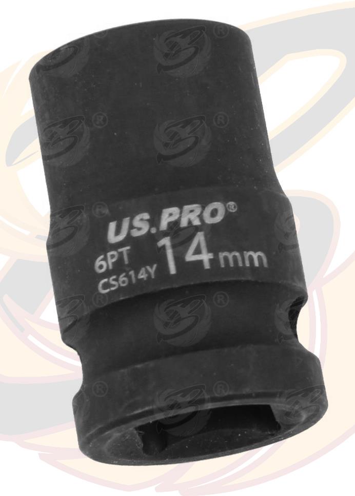 US Pro 14mm 1/2" Drive 6 Point Shallow Impact Socket 3816