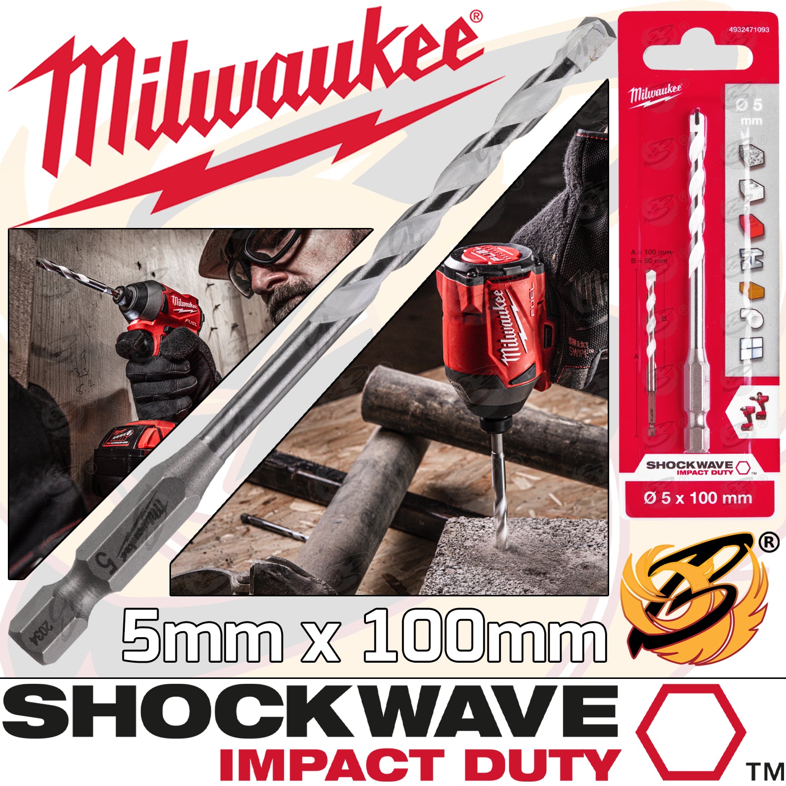 MILWAUKEE 5mm x 100mm MULTI MATERIAL DRILL BIT