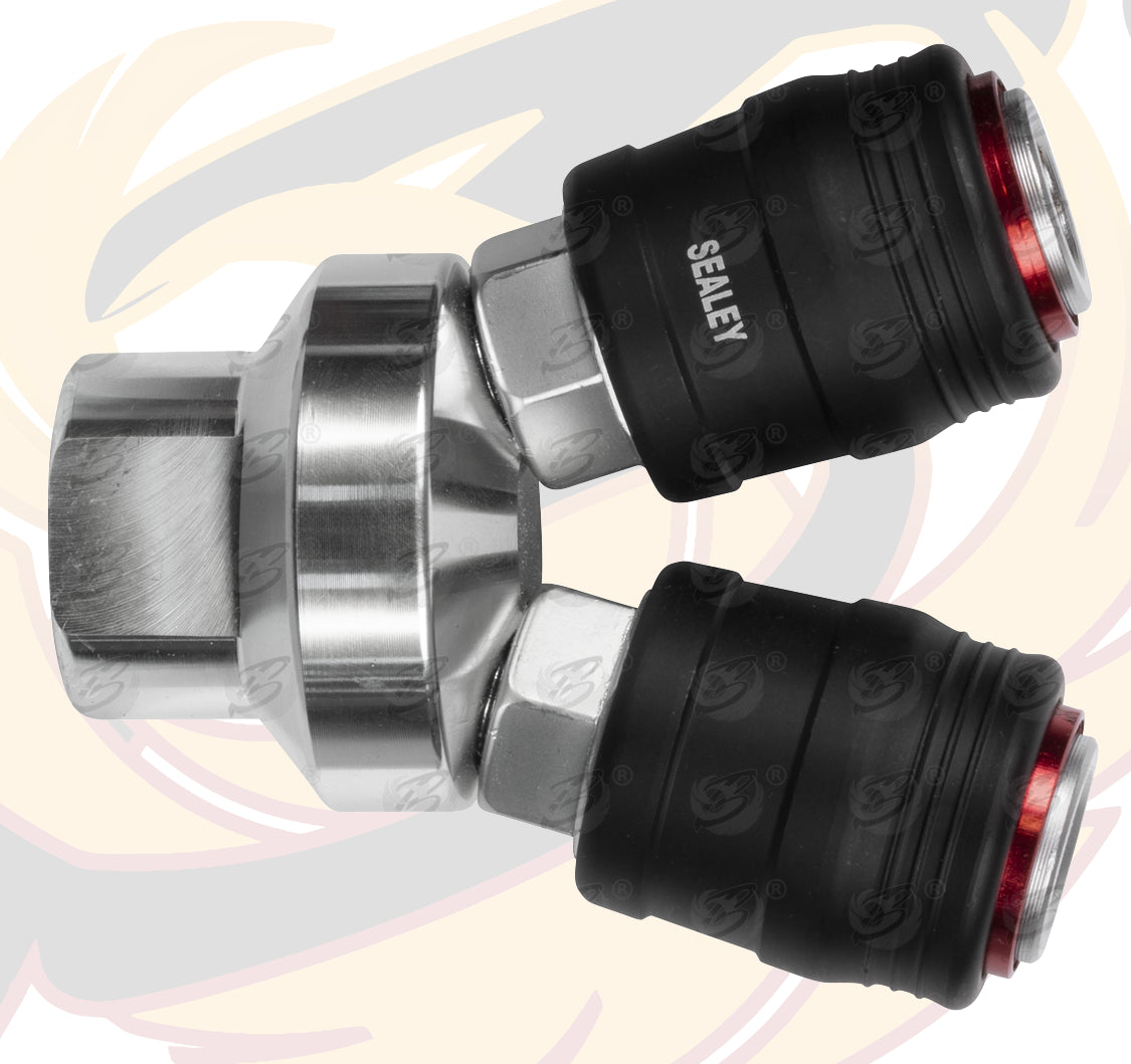 SEALEY HIGH FLOW TWIN COUPLING BODY FEMALE 1/4"BSPT