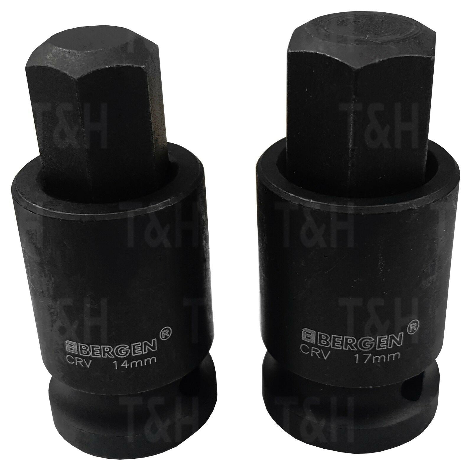 US PRO 5PCS 1/2" DRIVE 12 POINT IMPACT SOCKETS & BITS 24MM - 32MM & H14 - H17