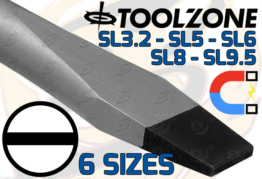 TOOLZONE 12PCS MAGNETIC GO THROUGH SCREWDRIVER SET ( SLOTTED - POZIDRIVE )