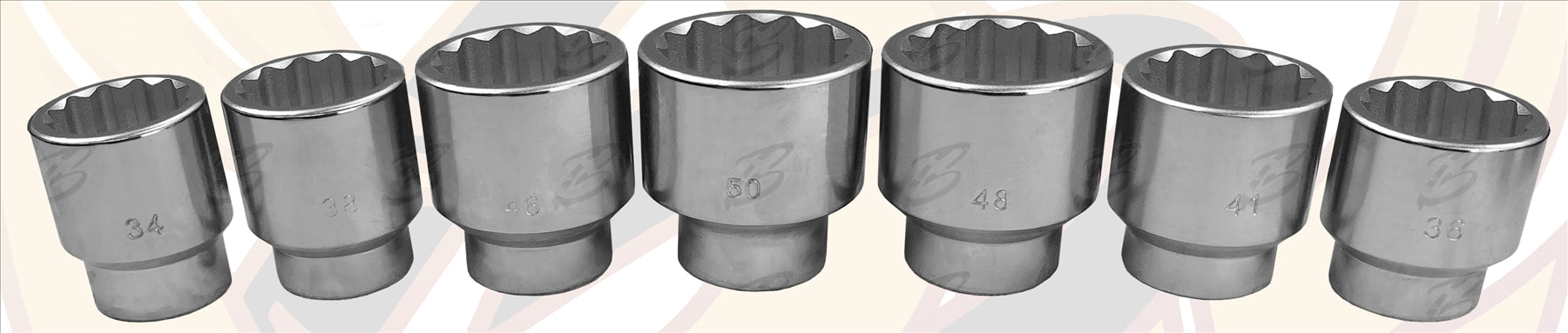 TOOLZONE 21PCS 3/4" DRIVE 12 POINT SOCKET SET 19MM - 50MM