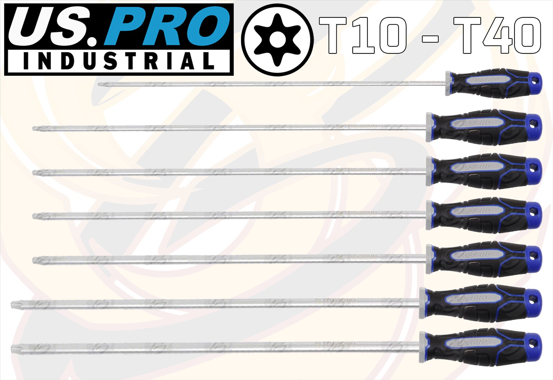 US PRO INDUSTRIAL 7PCS EXTRA LONG MAGNETIC TAMPER PROOF TORX SCREWDRIVERS T10 - T40