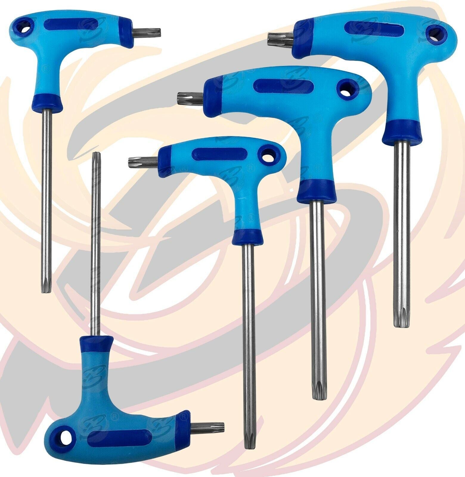 BlueSpot 10 Piece T Handle Torx Key Set T9 - T50 12184 (TORX)