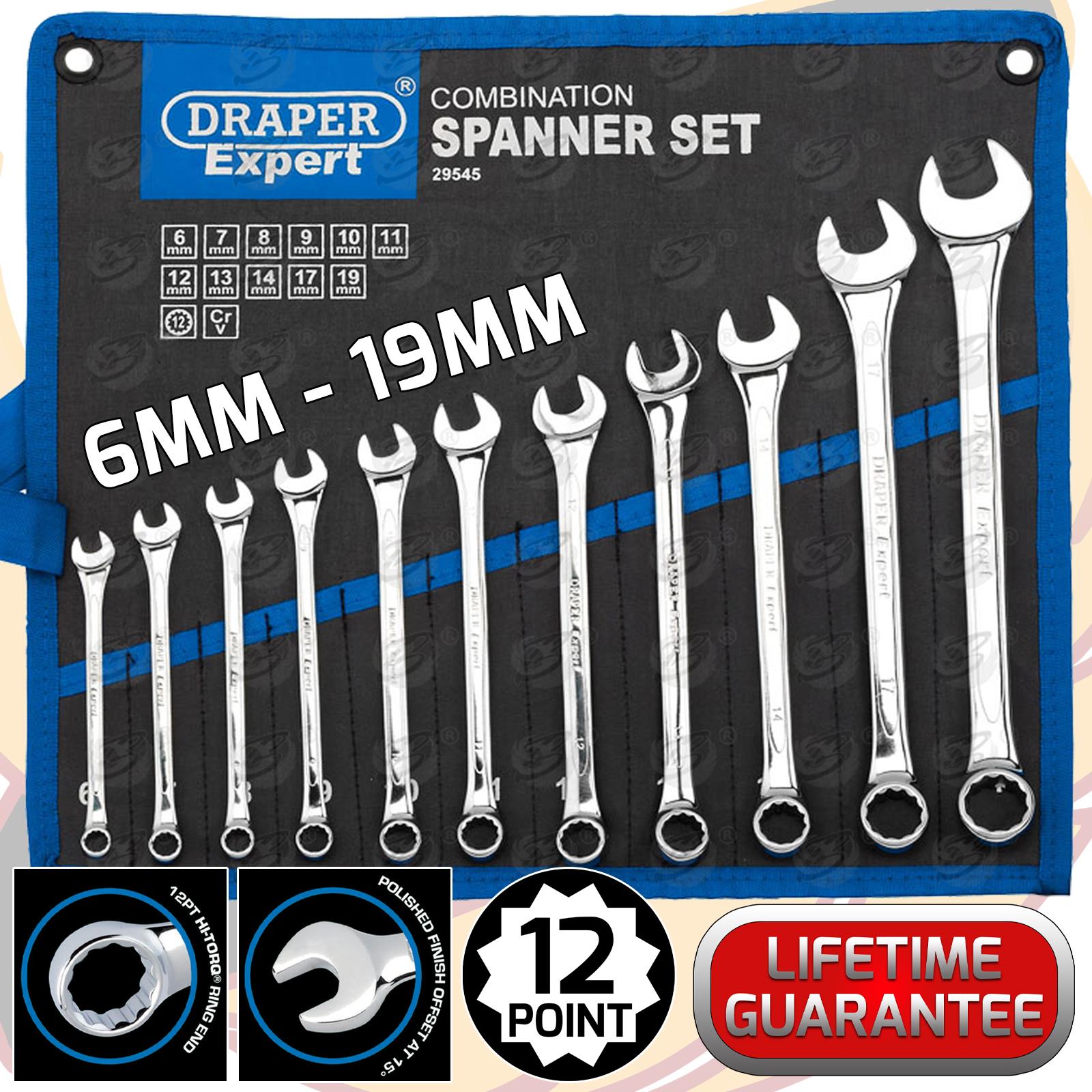 DRAPER 11PCS HI TORQ COMBINATION SPANNERS 6MM - 19MM