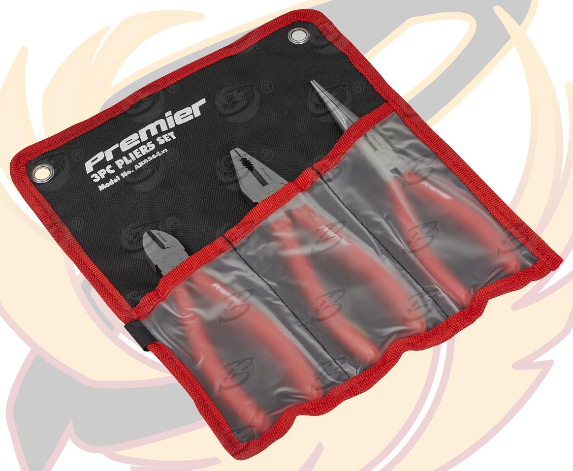 SEALEY 3PCS PLIER SET ( COMBI - CUTTERS - LONG NOSE )