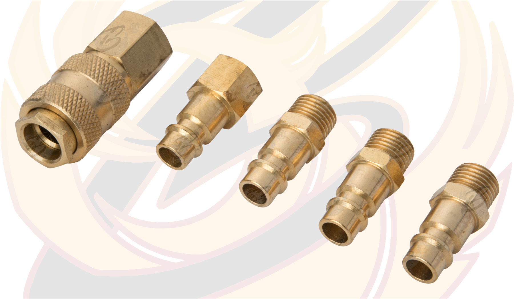BlueSpot 5 Piece Bsp Brass Euro Air Fittings ( 07953 )