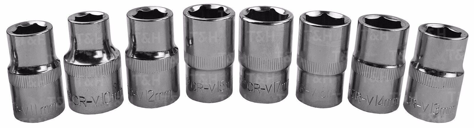 US PRO 17PCS 1/2" DRIVE 6 POINT SHALLOW SOCKETS 10MM - 30MM