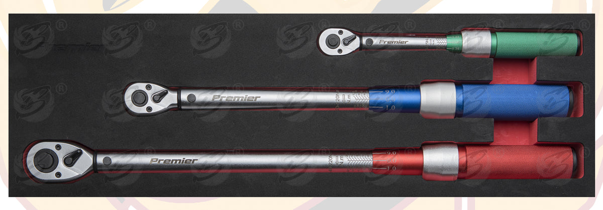 SEALEY 3PCS 1/4" & 3/8" & 1/2" DRIVE CALIBRATED TORQUE WRENCH SET