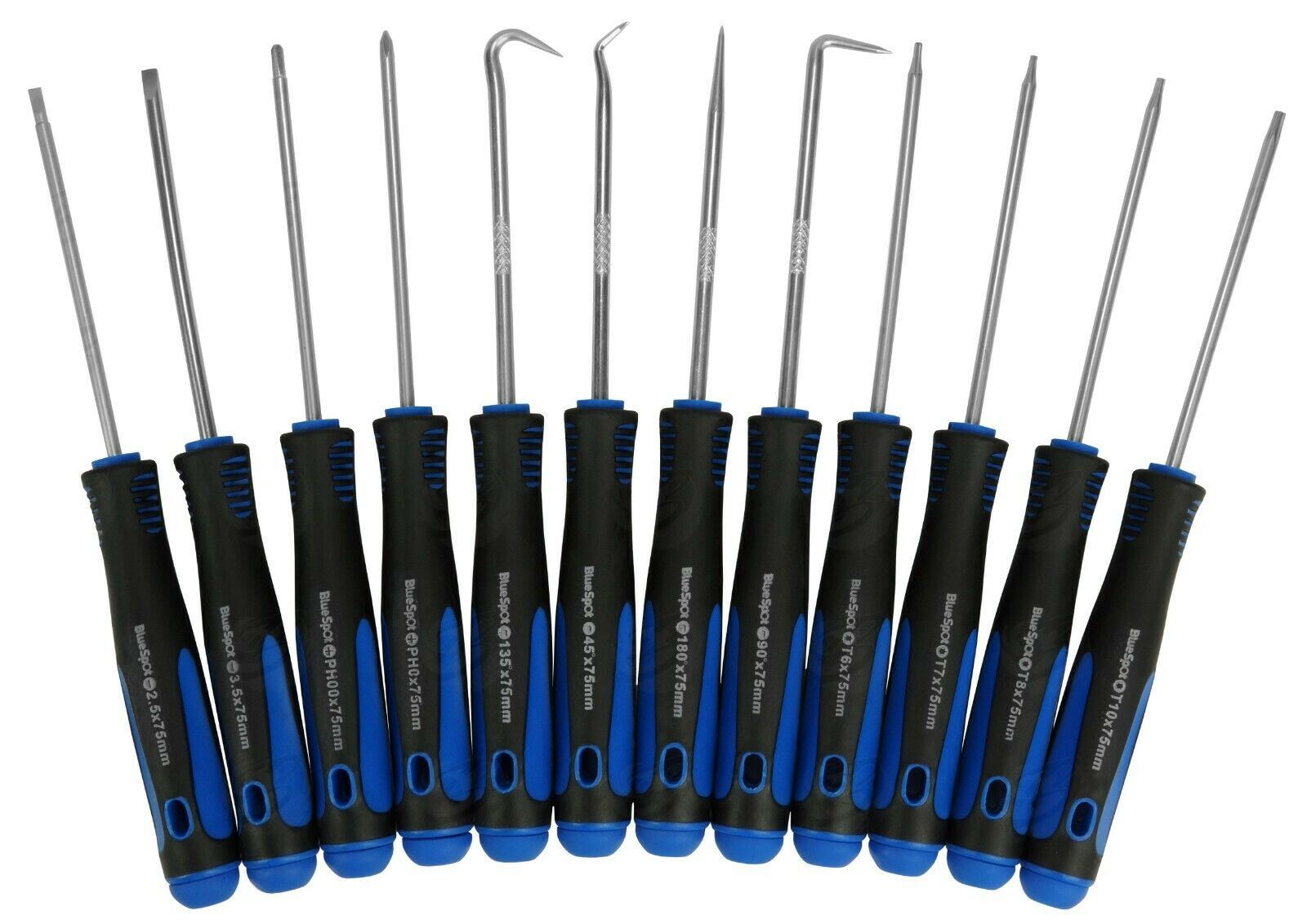 BLUESPOT 12PCS PRECISION HOOK, PICK & SCREWDRIVER SET