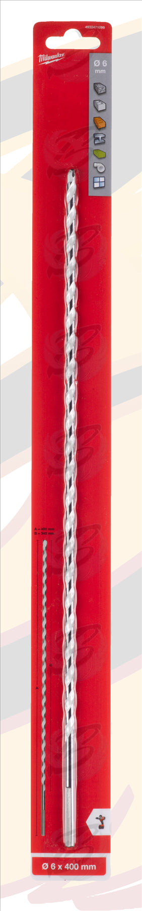MILWAUKEE 6mm x 400mm MULTI MATERIAL DRILL BIT