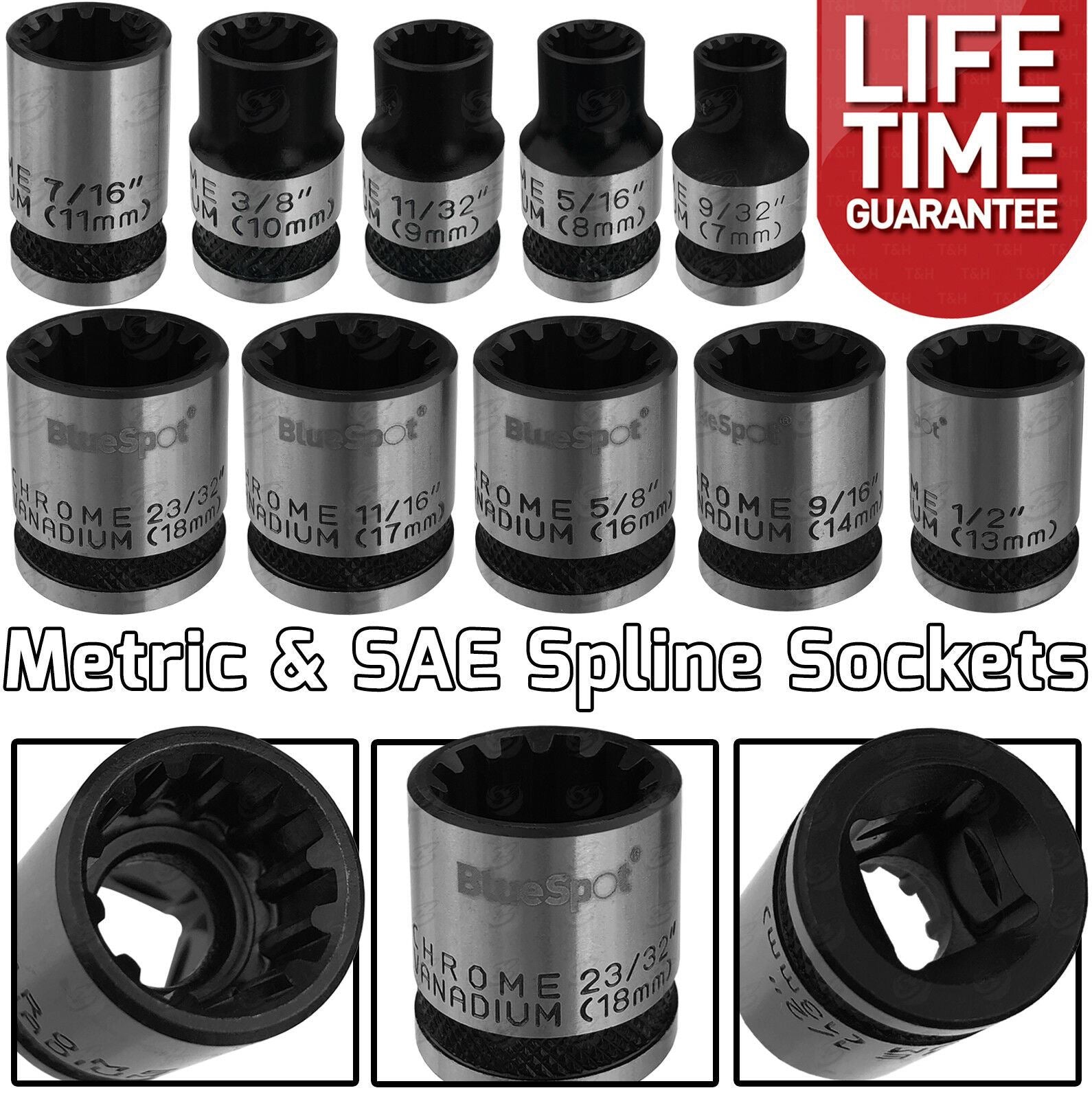 BlueSpot 10 Piece 3/8" Drive Gear Lock Sockets 01543