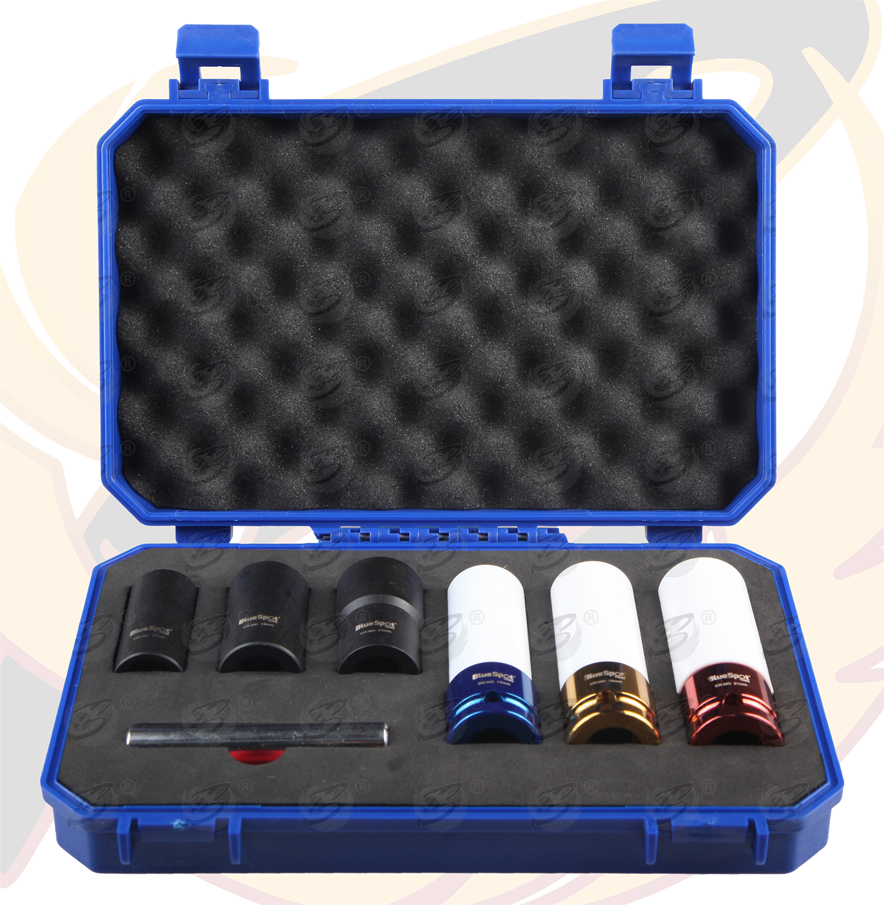 BlueSpot 7 Piece 1/2" Drive Wheel Nut Impact Twist Socket Set ( 17mm - 19mm - 21mm ) ( 01572 )