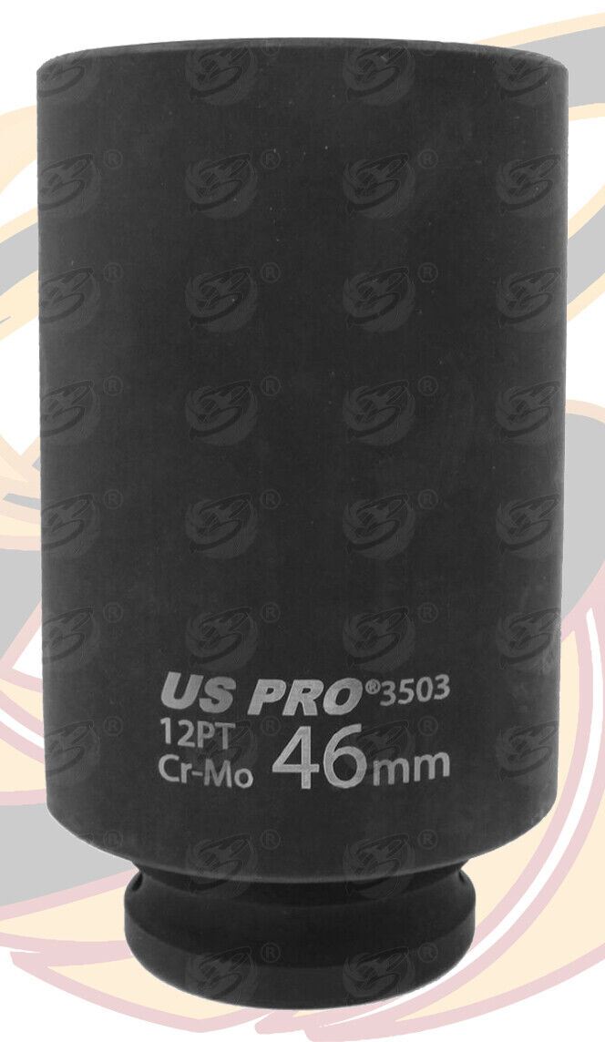 US Pro 46mm 1/2" Drive 12 Point Deep Impact Socket ( 100mm Long ) ( Single ) 3503