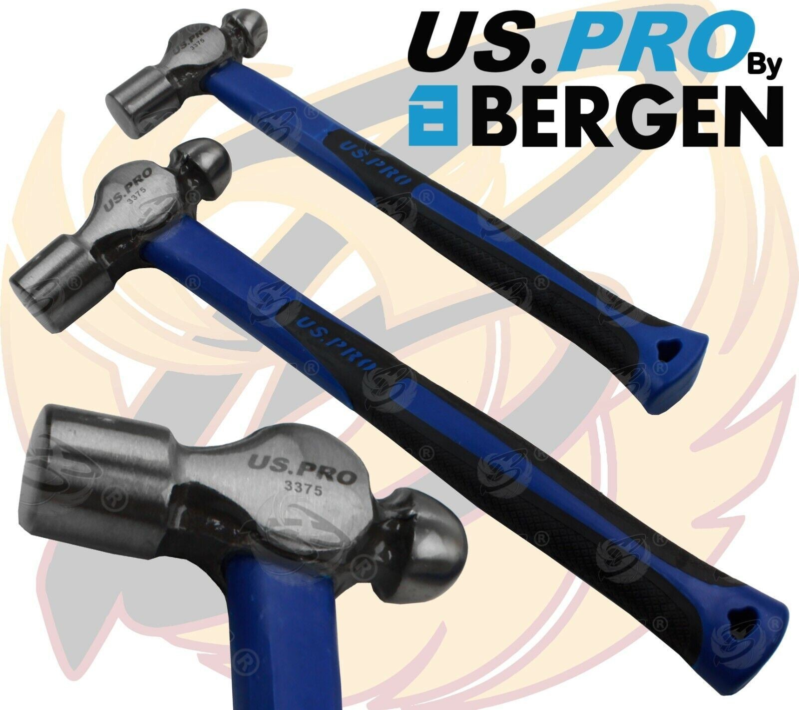 US Pro 2 Piece Ball Pein Hammers 16Oz - 32Oz 3375