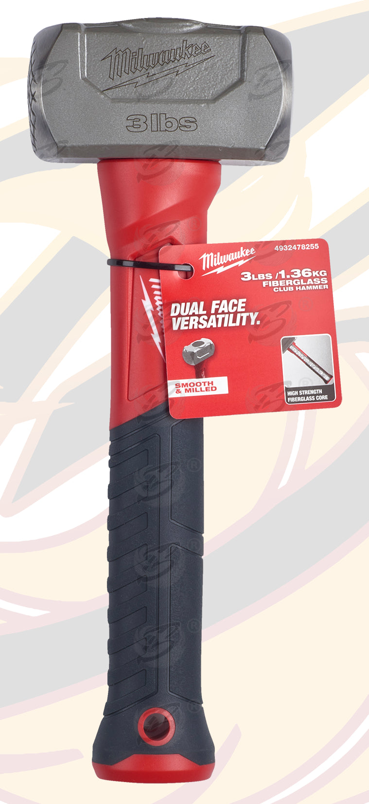 MILWAUKEE 1.36KG ( 3LB ) FIBREGLASS HANDLE CLUB HAMMER