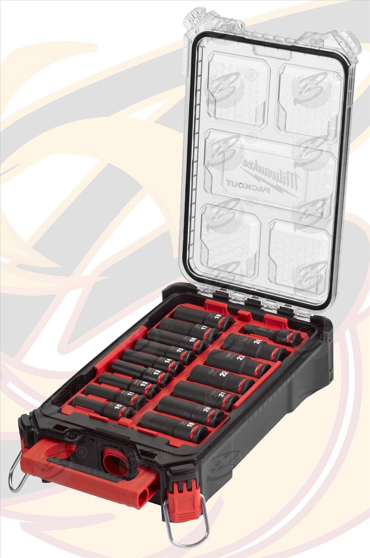 MILWAUKEE 16PCS 1/2" DRIVE 6 POINT DEEP IMPACT SOCKETS 10MM - 24MM IN PACKOUT ( SHOCKWAVE IMPACT DUTY )