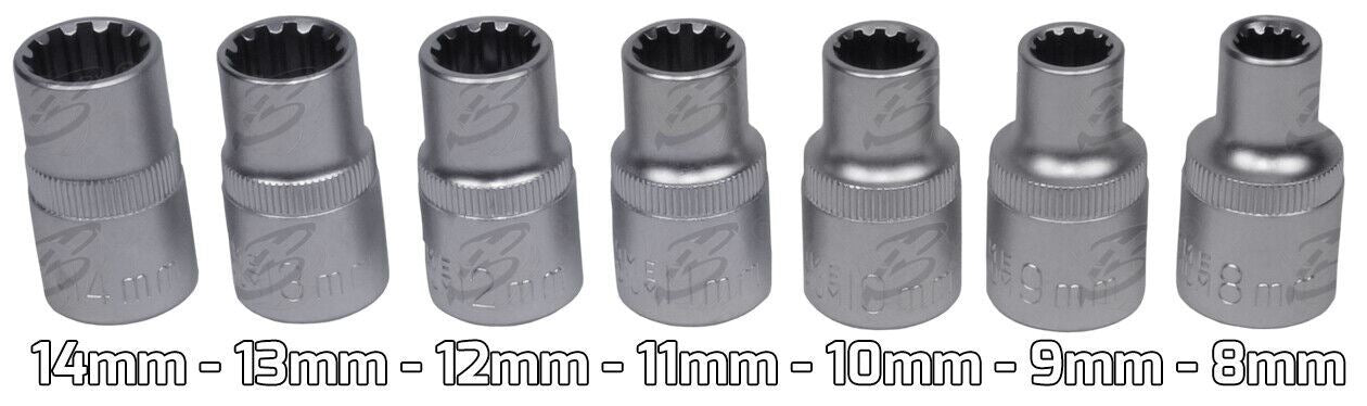 BlueSpot 19 Piece 1/2" Drive Gear Lock Sockets 8mm - 32mm 01554