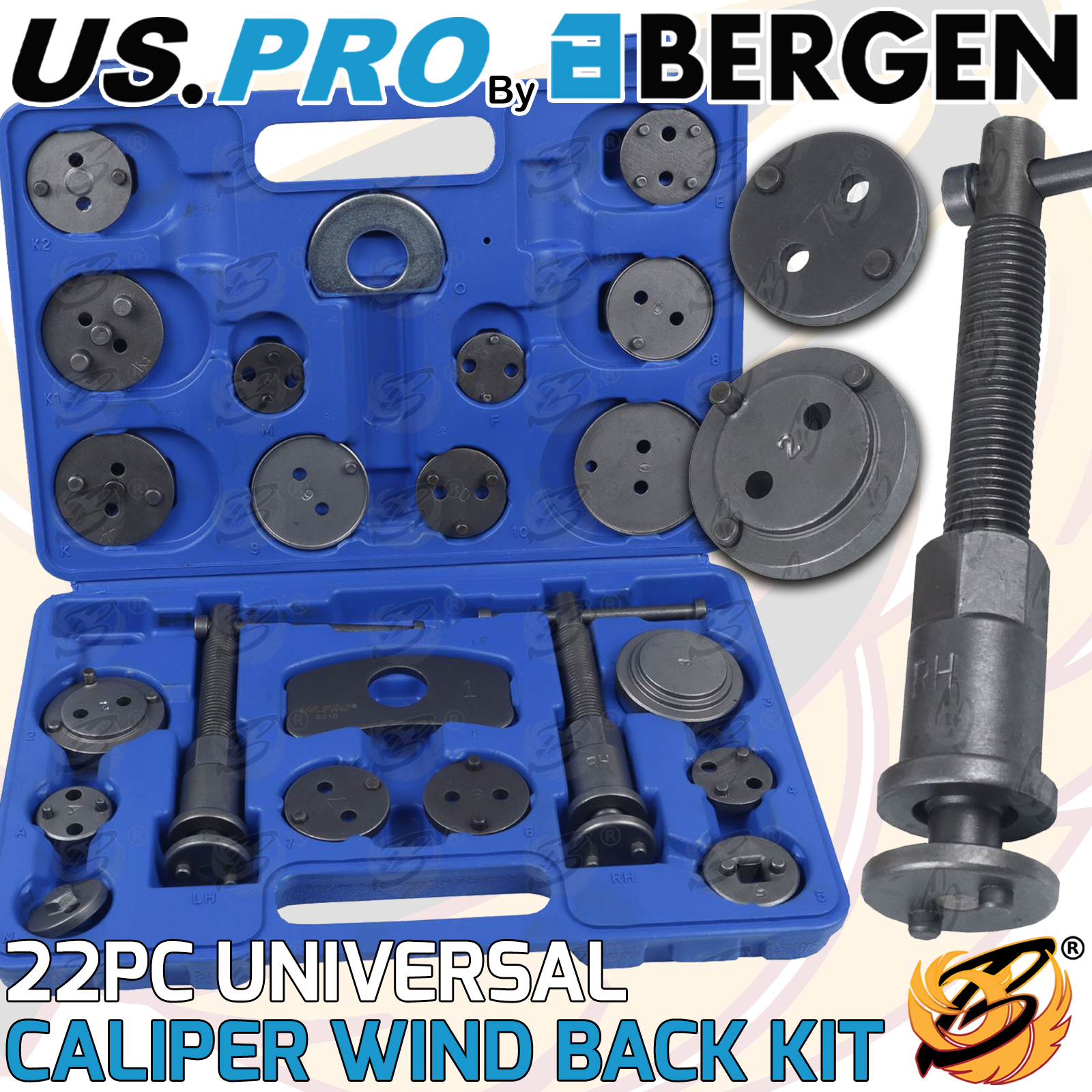 US Pro 22 Piece Universal Caliper Wind Back Kit ( 6216 )