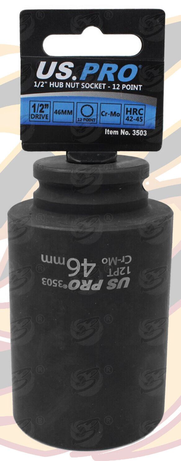 US PRO 46MM 1/2" DRIVE 12 POINT DEEP IMPACT SOCKET ( 100MM LONG ) ( SINGLE )