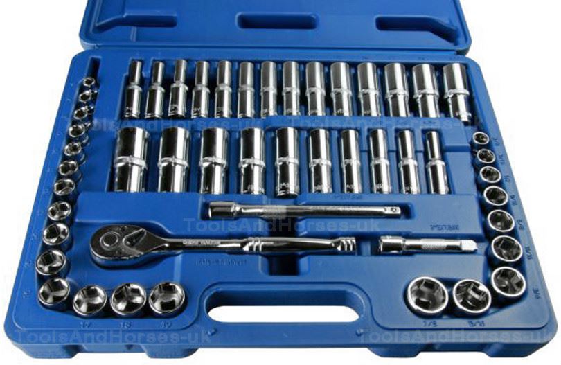 US Pro 50 Piece 3/8" Drive Metric & Af Socket Set 6mm - 19mm 1370
