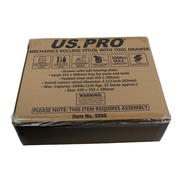 Us Pro Mechanics Rolling Stool with Tool Drawer 5068