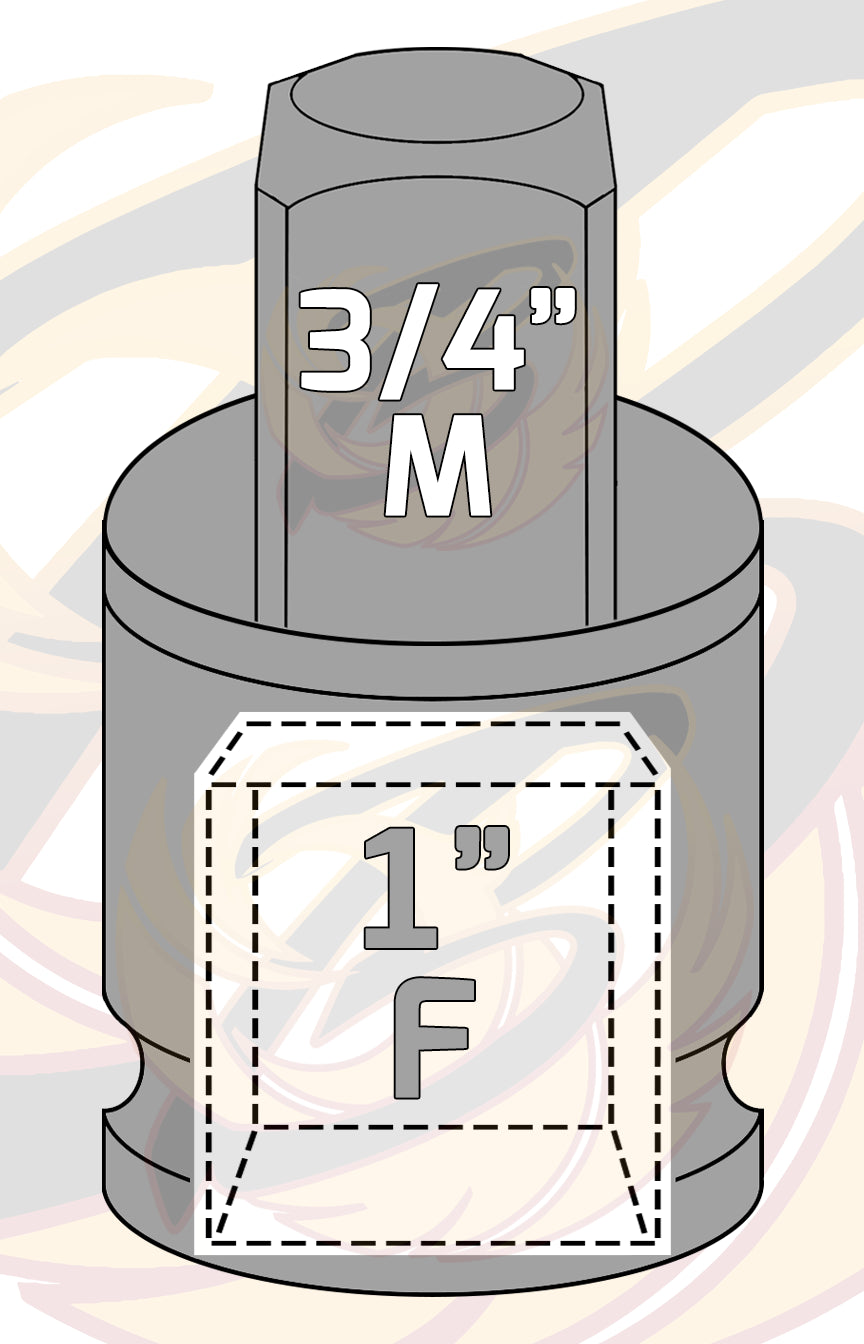 US PRO IMPACT SOCKET ADAPTER 1" DRIVE DOWN TO 3/4" DRIVE